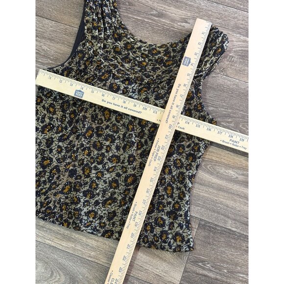 Vintage Andretta D. SILK Beaded Sleeveless Padded Blouse Draped Neck Swoop Large - Picture 5 of 8